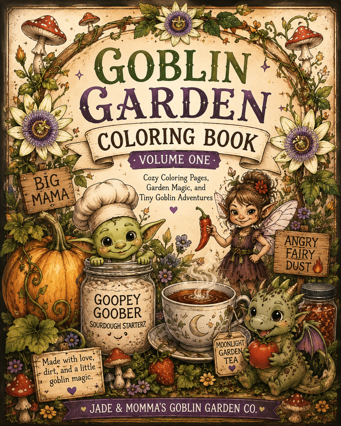 Digital product: Goblin Garden Coloring Book Volume One 🍄